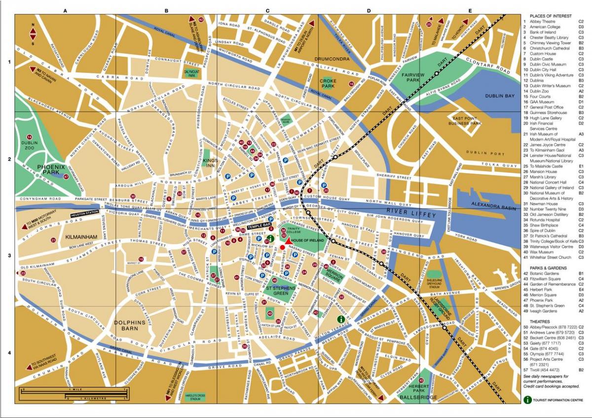peta pusat bandar Dublin