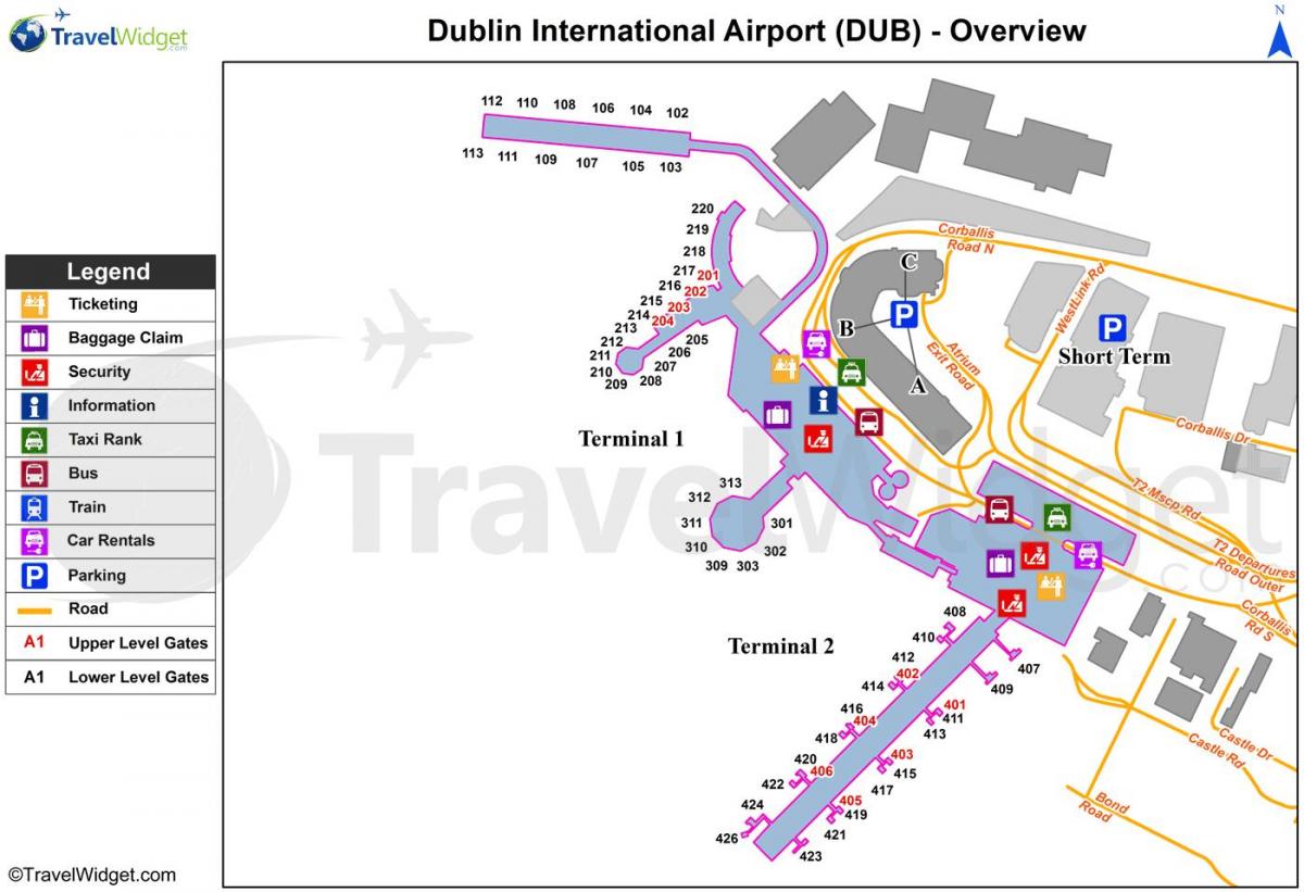 peta Dublin terbang