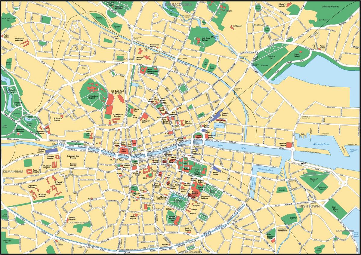 Peta pusat Dublin